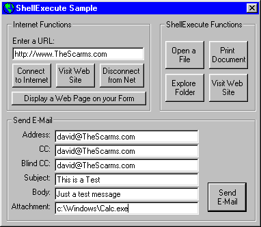 Use ShellExecute to Open and Print documents or web sites with their associated application.
